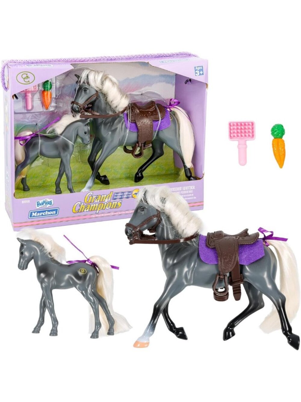 Stylish Premium Stallion Collection Set of 2 | Grey Horse Figurines Decor